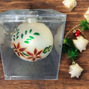 Hand Crafted Glass Poinsettia Christmas Ornament